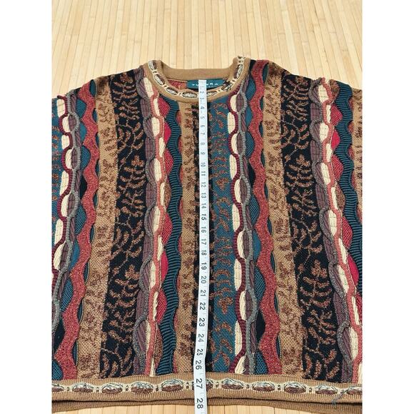 Tundra Canada Sweater Mens XL 3D Knit Coogi Style Textured Pullover Vintage 90s - Picture 11 of 12